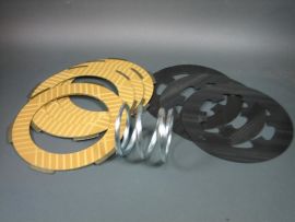 Clutch plates 4-discs &quot;Newfren carbon&quot; complete Vespa PV, V50, PK