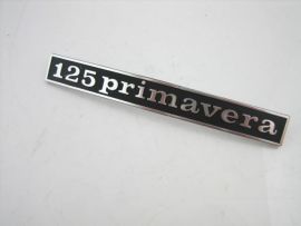 Badge "125 primavera" rear frame black/alloy "PIAGGIO" Vespa PV