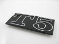 Schriftzug "T5", Seitenhaube schwarz/alu Vespa T5