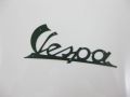 Badge "Vespa" legshield dark green 142x60mm...