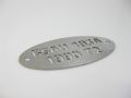 Plate 70x32mm "BSAU 193A 1990 T2" stainless steel