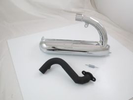 Racing Exhaust SIP ROAD "Banana" steel, chrome, large exhaust manifold Vespa 50, N, L, R, S, Special, SR, SS
