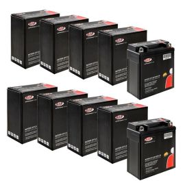 Batterie 12V/5.5Ah, SIP,  für Vespa PK50XL FL/N Plurimatic/P80X-PX80E-Lusso (D)/P125-150X-P200E-PX125 -200E/Lusso (e), mit Batterie, 120x60x130 mm,  Mikrovlies Batterie, wartungsfrei, versiegelt, vorgeladen, schwarz, 10 Stück,  = 1 Karton