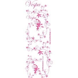 Aufkleberdekorset SIP "Flower"  für Vespa  pink,  L 1.150mm, B 400mm,