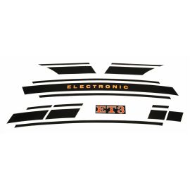 Aufkleberset "Electronic" -Streifen  für Vespa ET 3  schwarz,  mehrteilig