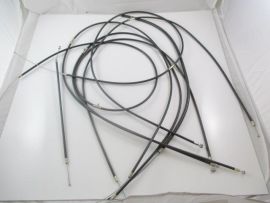Cable kit complete dark grey with PTFE inserts and lubricators "Scootopia" Lambretta Li3, SX, TV, GP & dl