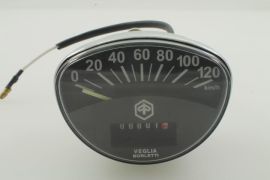 Tachometer 120 km/h schwarz "Piaggio" Vespa Rally, Sprint Veloce, PV, Super