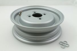 Wheel rim 2.15-8 4-hole tubeless alloy "Sip" silver Vespa V1-15, V30-33, VU, VM, VN, VNA, VNB, VNC, VBA, VBB, VB, VL