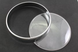 Speedo glass set "BGM" with chromed ring Vespa PX Lusso, PK XL, GTV