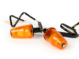 Blinker-Set -MOTO NOSTRA Lenkerblinker LED (E-Prüfzeichen), 6 Volt- Vespa V50, 50SR, 50 Sprinter, 90SS, 90 Racer, PV125, ET3, Sprint150, Rally180/200 - orange
