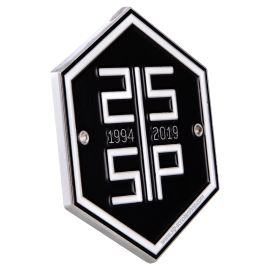 Plakette "SIP 25 Jahre",  schwarz/weiß, Emaille, 60x70 mm