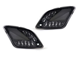 Blinker-Set hinten -MOTO NOSTRA (bis Bj.2014) dynamisches LED Lauflicht, mit Positionslicht (E-Prüfzeichen)- Vespa GT, GTL, GTV, GTS 125-300 - smoked