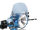 Windschutzscheibe mit verchromten Haltern -MOTO NOSTRA, b=340mm, h=105mm- Vespa PX80, PX125, PX150, PX200, LML 125/150 Star/Stella - grau getönt