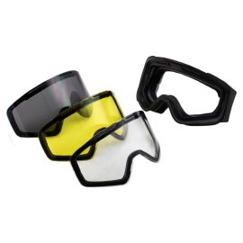 Motorradbrille Aphex  Farbe Rahmen: schwarz matt, Gläser: klar,  EN1836, ohne Brillenband