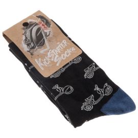 Socken SIP mit Motiv Vespa Motorroller, schwarz/grau,  Unisex, Größe: 36-40,  80% Baumwolle, 17% Polyamide, 3% Elastan