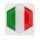 Emblem Italien,  6-Eck Kaskade, für Vespa PK50 -125 XL/XL2/PX80-200E/Lusso /98/T5  für PIAGGIO ET2/ET4/SKR/Sfera /RST/X9/Zip/ Beverly/Hexagon /Liberty/Quartz  rot/grün/weiß, Royal Plast, Befestigung: zum Kleben, 32x28 mm,  passend für 32x37mm Embleme z.B